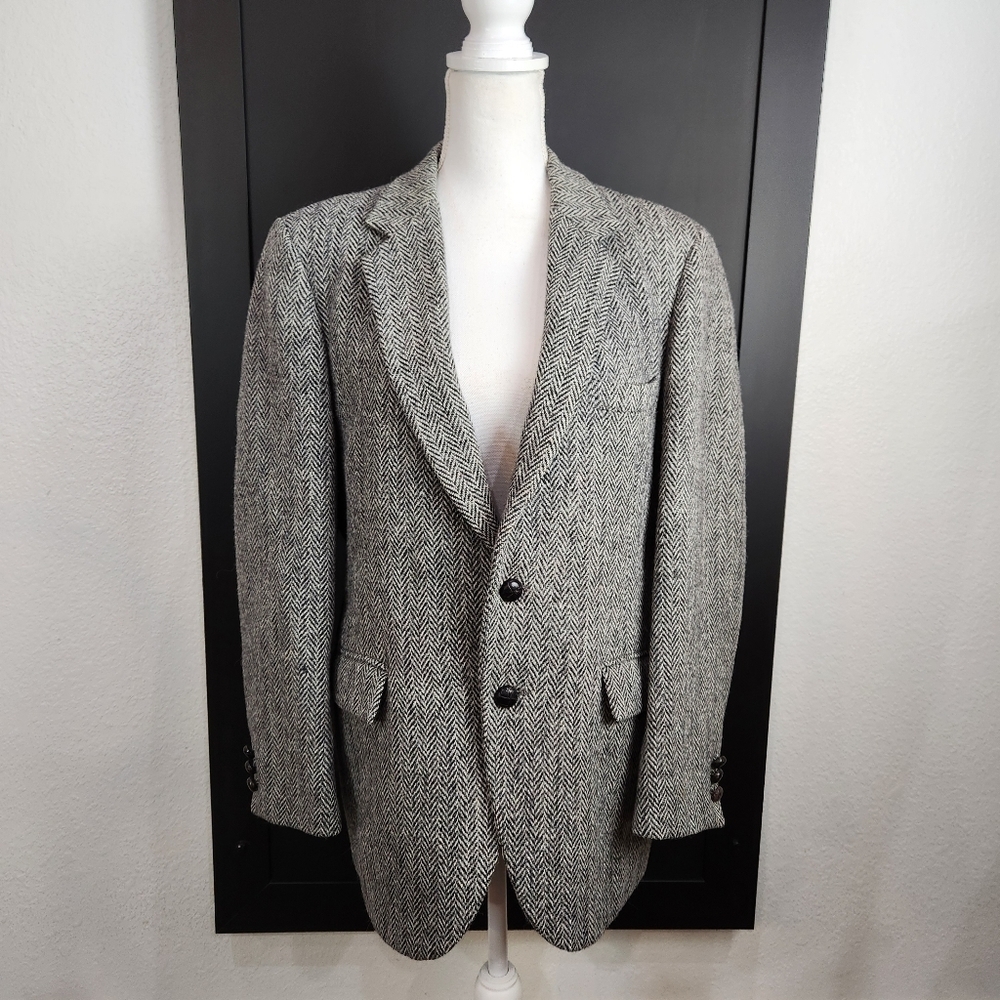 VINTAGE HANDWOVEN 100% PURE SCOTTISH WOOL SPORTS COAT SIZE MEDIUM